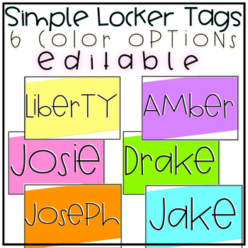 Simple Locker Tags {Editable} by Fancy in 5th TpT