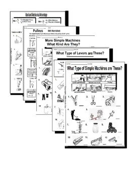 Preview of Simple Machine Bundle 4 Worksheets (40% DISCOUNT)