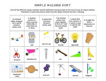 Simple Machine Sort by The Teaching Chick | Teachers Pay Teachers