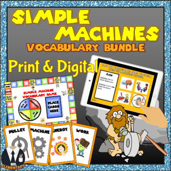 Preview of Simple Machines Vocabulary Bundle - Digital and Print