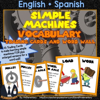 Preview of Simple Machine Vocabulary Cards and Word Wall