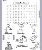 Simple Machines Worksheet/ Word Search Activity