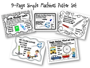 Preview of Simple Machines 9 Page Poster Set