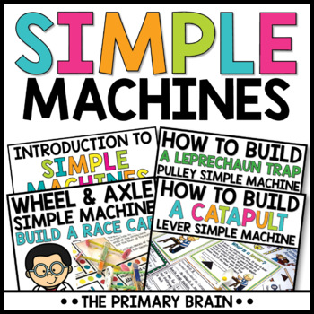 Preview of Simple Machines Activity Bundle | Writing Worksheets Challenge and STEM Projects