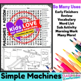 Simple Machines Activity: Simple Machines Word Search