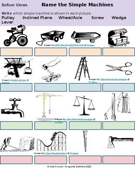 Preview of Simple Machines Before Views ppt - Science - Physics - Forces & Motion - IB PYP