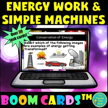 Preview of Simple Machines Boom Cards | Energy Unit | Physical Science Digital Task Cards