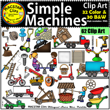Preview of Simple Machines Clip Art   Educational Commercial Use