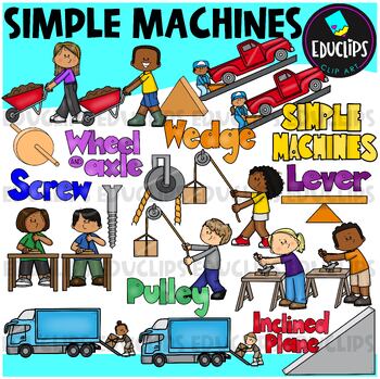 Preview of Simple Machines Clip Art Set {Educlips Clipart}