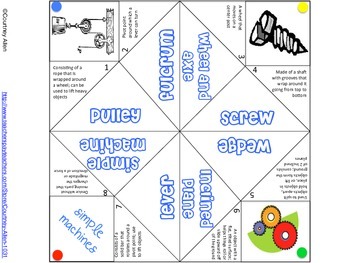 Preview of Simple Machines Cootie Catcher