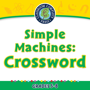 Preview of Simple Machines: Crossword - PC Gr. 5-8