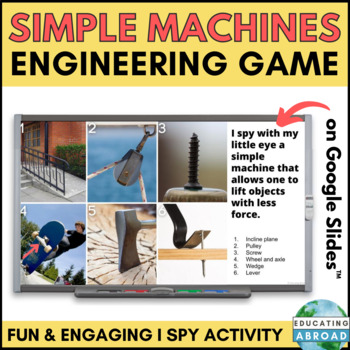 Preview of Simple Machines Digital I Spy Game | Fun Engineering Comprehension Activity
