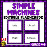 Simple Machines Vocabulary | Editable Flashcards | Wheels 