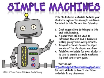 Simple Machines: Flipbook and Models Make and Take Materials by Doris Young