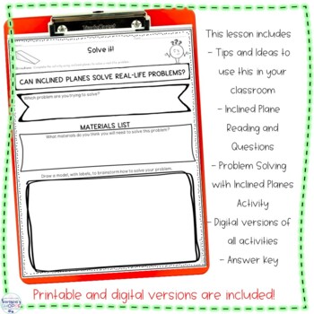 Simple Machine Inclined Plane Worksheet