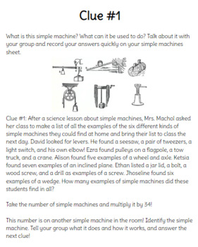Preview of Simple Machines & Math Escape Room Game