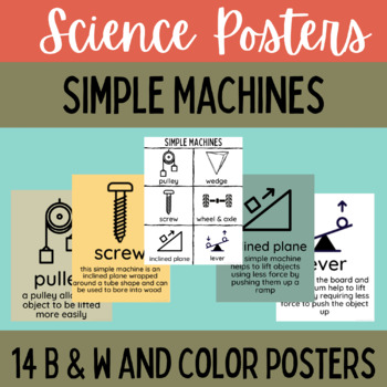 Preview of Simple Machines Posters NGSS Physics