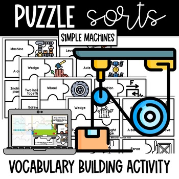 Preview of Simple Machines | Puzzle Sort | Digital Activity | Task Cards | ESL
