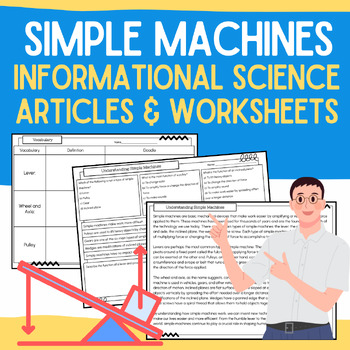 Preview of Simple Machines: Science Informational Articles, Worksheets, & Vocabulary Packet