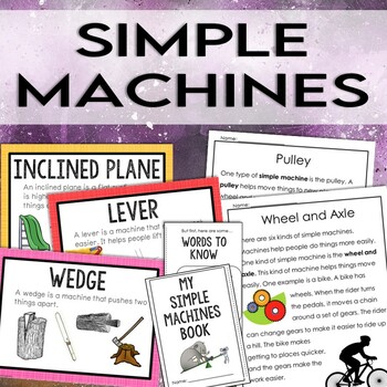 Preview of Simple Machines Unit: Activities, Reading Passages, Trivia Game & More