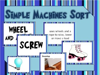 Preview of Simple Machines Task Card Sort with Real World Connections- Station activity