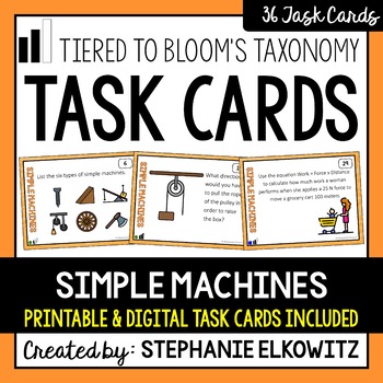 Preview of Simple Machines Task Cards | Printable & Digital