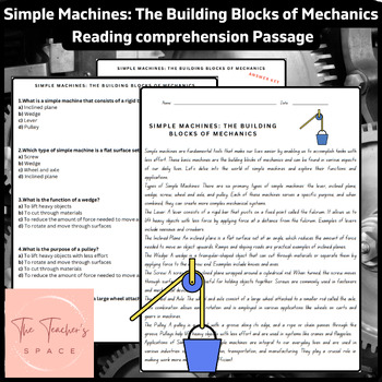 Preview of Simple Machines: The Building Blocks of Mechanics Reading Comprehension Passage