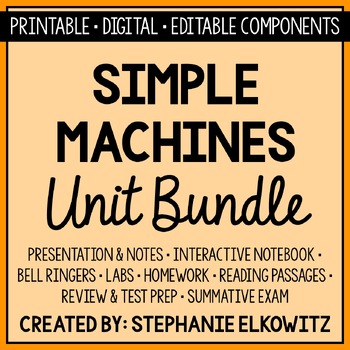 Preview of Simple Machines Unit Bundle | Printable, Digital & Editable Components