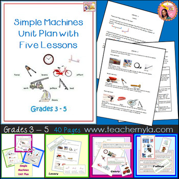 Preview of Simple Machines Unit Plan with Five Lessons