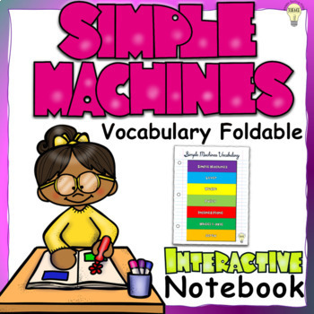 Preview of Simple Machines Vocabulary 7-Tab Foldable for ISN 21 scientific words to explain