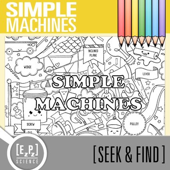 Preview of Simple Machines Vocabulary Search Activity | Seek and Find Science Doodle