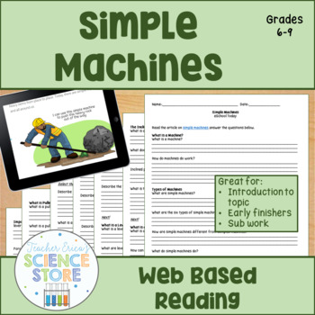 Preview of Simple Machines Web Based Reading Activity