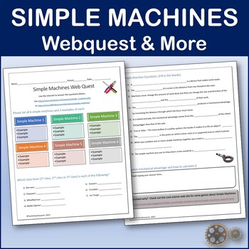 Preview of Simple Machines Webquest | Editable Digital Science Activity