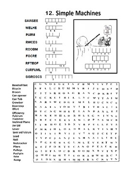 Preview of Simple Machines Word Search and Word Scramble