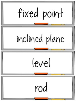 Preview of Simple Machines Word Wall and Vocabulary Activities Set