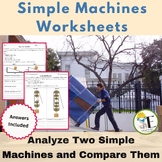 Simple Machines Worksheets : Study and Compare Two Differe