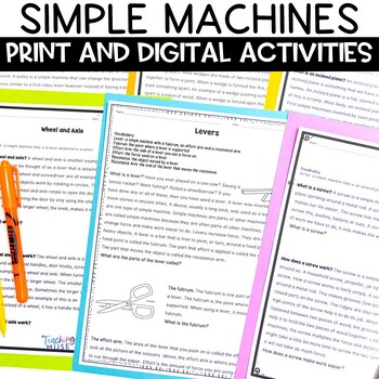 Preview of Simple Machines Worksheets and Activities