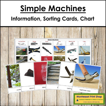Preview of Simple Machines and Levers - Information, Picture Cards & Control Chart
