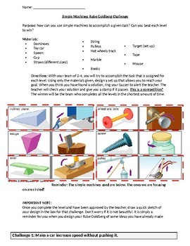 Preview of Simple Machines and Rube Goldberg Unit Bundle