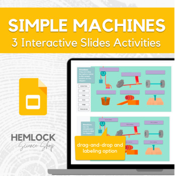 Preview of Simple Machines - drag-and-drop and labeling activities in Slides
