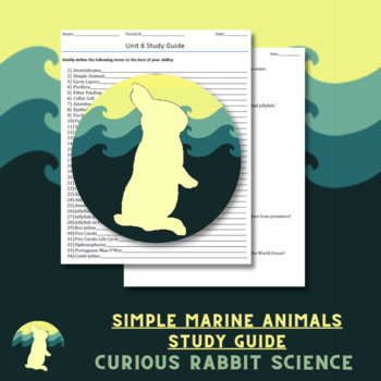Preview of Simple Marine Animals Study Guide - Unit 4 Marine Biology