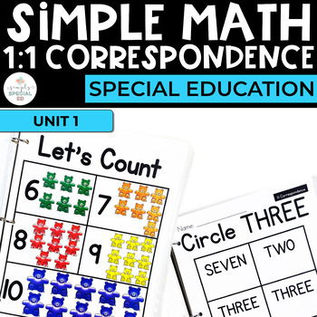 Preview of 1:1 Correspondence Math Workbook for Special Ed (Simple Math Special Ed Set 1)