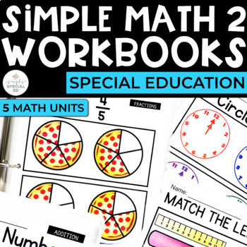 Preview of Simple Math Workbooks Bundle for Special Education (5 Units) | Set 2