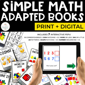 Preview of Simple Math Adapted Books for Special Education | Print + Digital