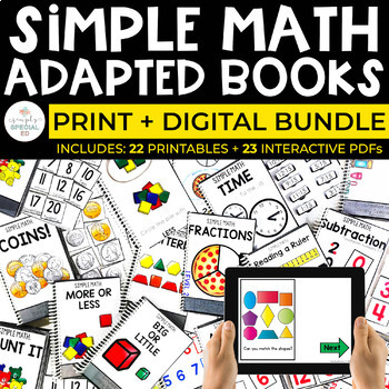Preview of Simple Math Adapted Books Bundle for Special Education | Print + Digital