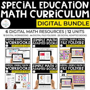 Preview of Simple Math Curriculum Bundle for Special Ed: DIGITAL ONLY (6 RESOURCES)