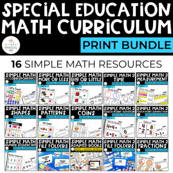 Preview of Simple Math Curriculum Bundle for Special Ed: PRINT ONLY (16 RESOURCES)