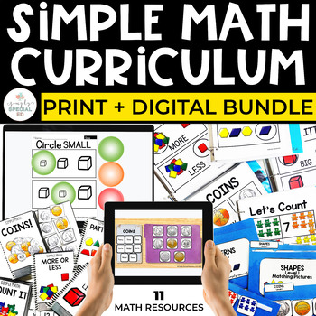 Preview of Simple Math Curriculum for Special Ed - PRINT + DIGITAL BUNDLE (Set 1)