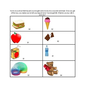 Preview of Simple Math Word Problem (Financial Literacy)