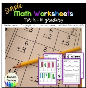 Preview of Simple Math Worksheets: Special Education, Autism